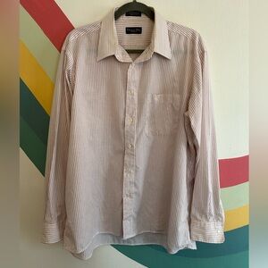 Christian Dior Monsieur Red and White Striped Collar Dress Shirt